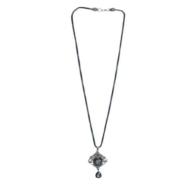 Colier rafinat ,model cu medalion deosebit,D&J Exclussive,negru-argintiu