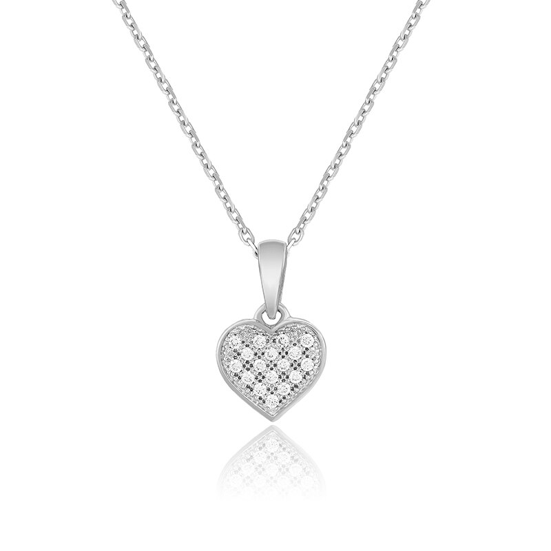 Pandantiv Inima cu Lant Blanco's Aur 18k Diamante, Ajustabil 40-45 PH2419-W