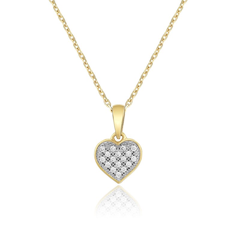 Pandantiv Inima cu Lant Blanco's Aur 18k Diamante, Ajustabil 40-45 PH2419-Y