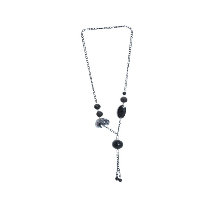 Colier cu margele si pietre ,D&J Exclussive,negru
