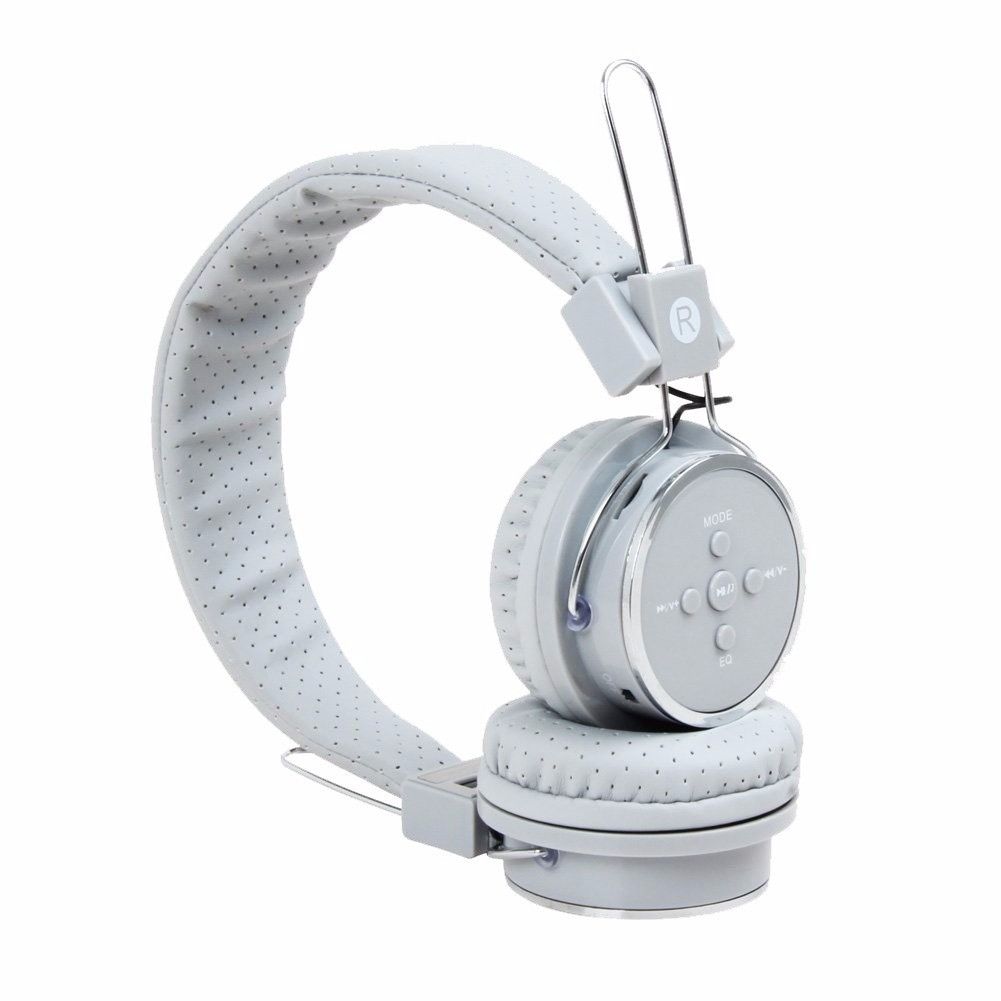 Casti Audio Bluetooth B05, compatibile iOS, Android, microfon si slot card SD, gri