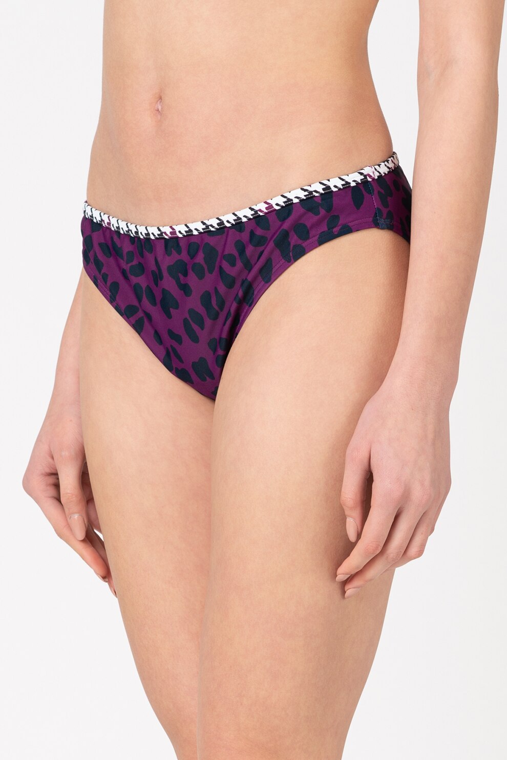 Ted Baker, Slip cu animal print Erika, Violet/negru/alb, XL