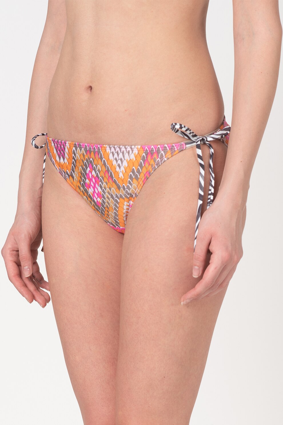 Ted Baker, Slip cu model piele de reptila Odessia, Roz/Oranj/Maro taupe, XL