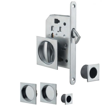 Broasca usa culisanta, ingropata, ax 50 mm, maner-rozeta cu buton blocare Broasca usa culisanta, ingropata, ax 50 mm, maner-rozeta cu buton blocare