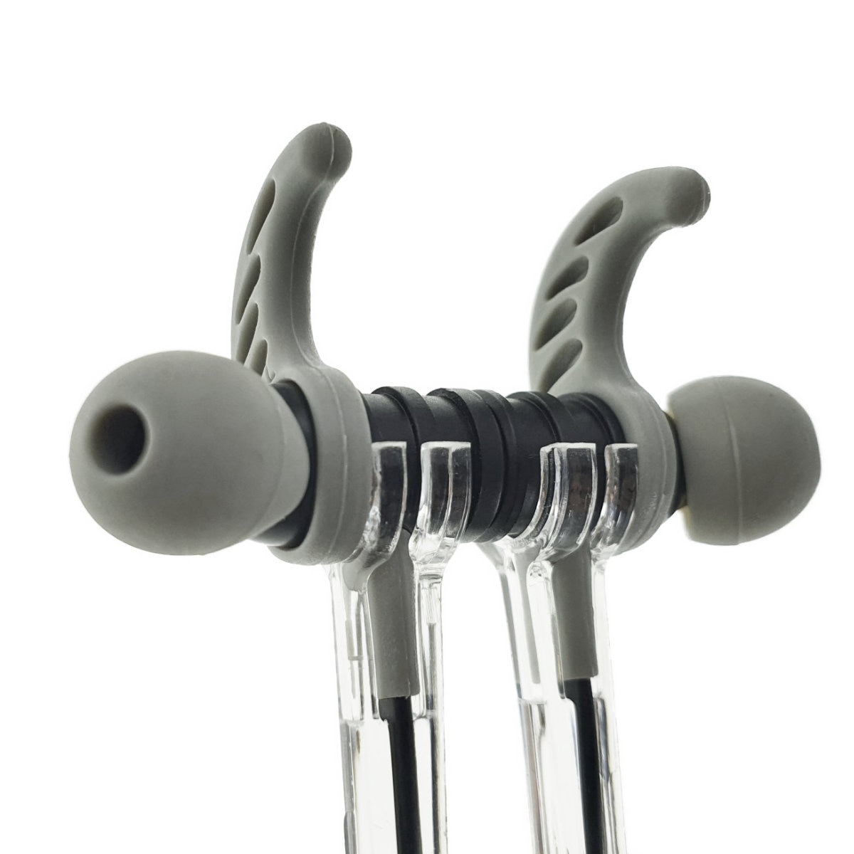 Casti in ear cu microfon, Maxell Magneto, design wing tip cu baza magnetica, jack 3.5mm, cablu plat 125cm, cu suport, negru cu gri Gri