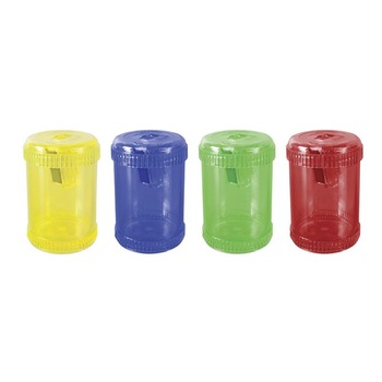 Set 20 Ascutitori din Plastic Simpla cu Container Rotund DONAU, 28x59x38 mm, Diverse Culori Set 20 Ascutitori din Plastic Simpla cu Container Rotund DONAU, 28x59x38 mm, Diverse Culori