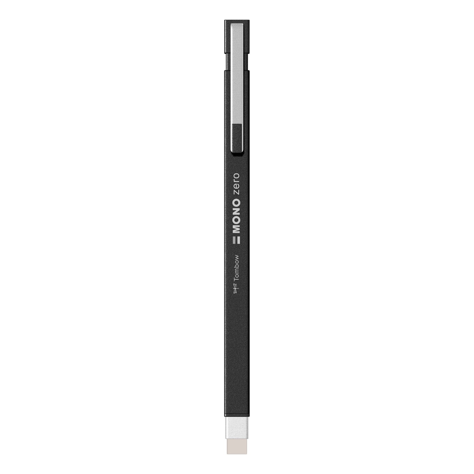 Radiera Retractabila Rectangle Tip Tombow Mono Zero Metal Black, negru