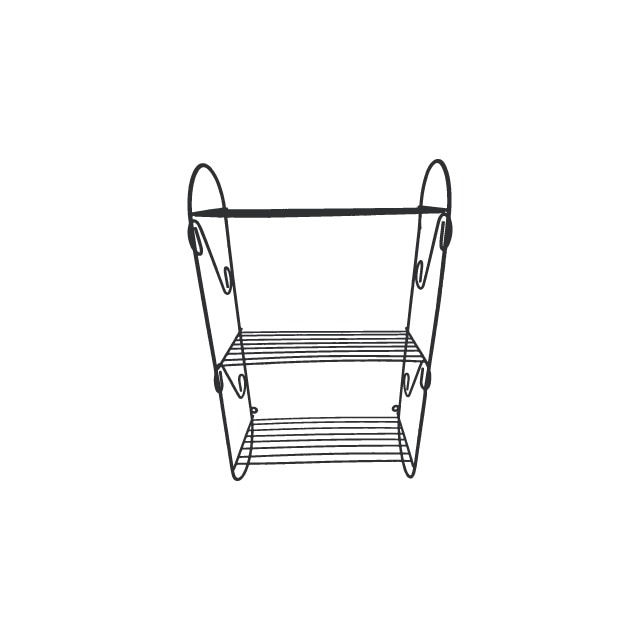 Raft metalic , 3 polite, negru