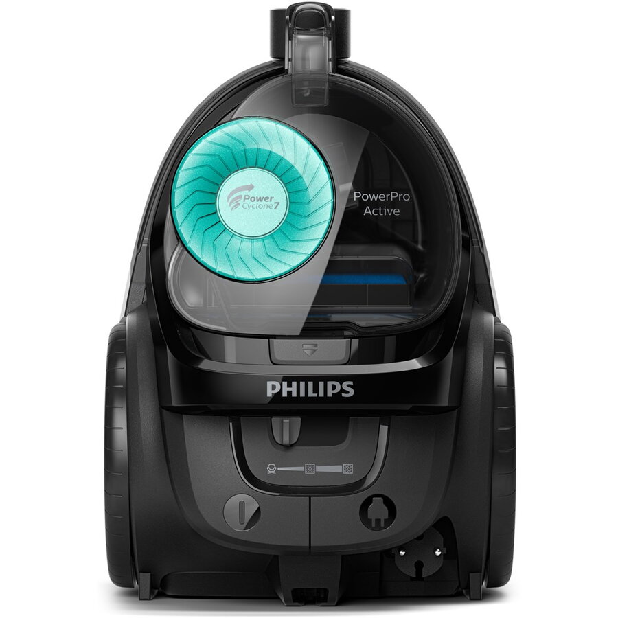 Aspirator fara sac Philips PowerPro Active FC9555/09, 650 W, 1.5 L, filtru anti-alergeni, Verde