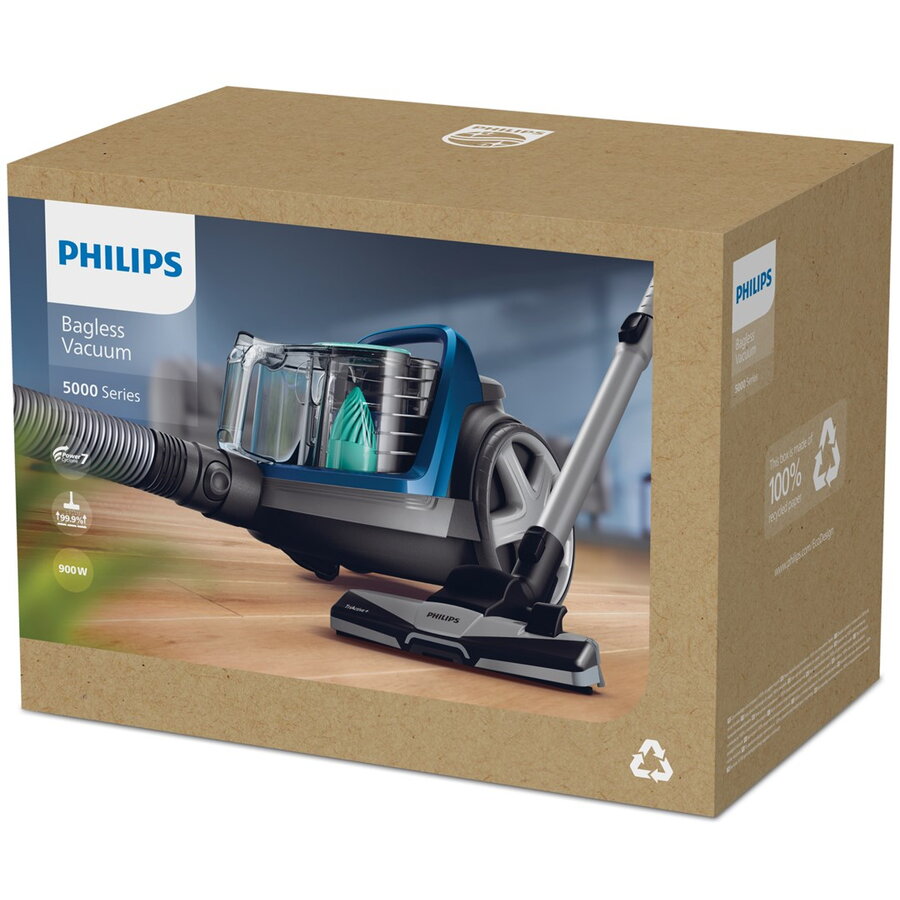 Aspirator fara sac Philips PowerPro Active FC9555/09, 650 W, 1.5 L, filtru anti-alergeni, Verde