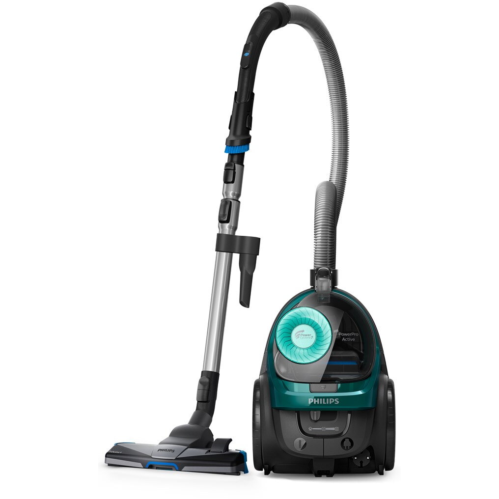 Aspirator fara sac Philips PowerPro Active FC9555/09, 650 W, 1.5 L, filtru anti-alergeni, Verde