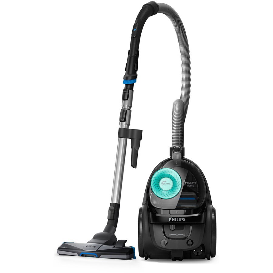 Aspirator fara sac Philips PowerPro Active FC9555/09, 650 W, 1.5 L, filtru anti-alergeni, Verde
