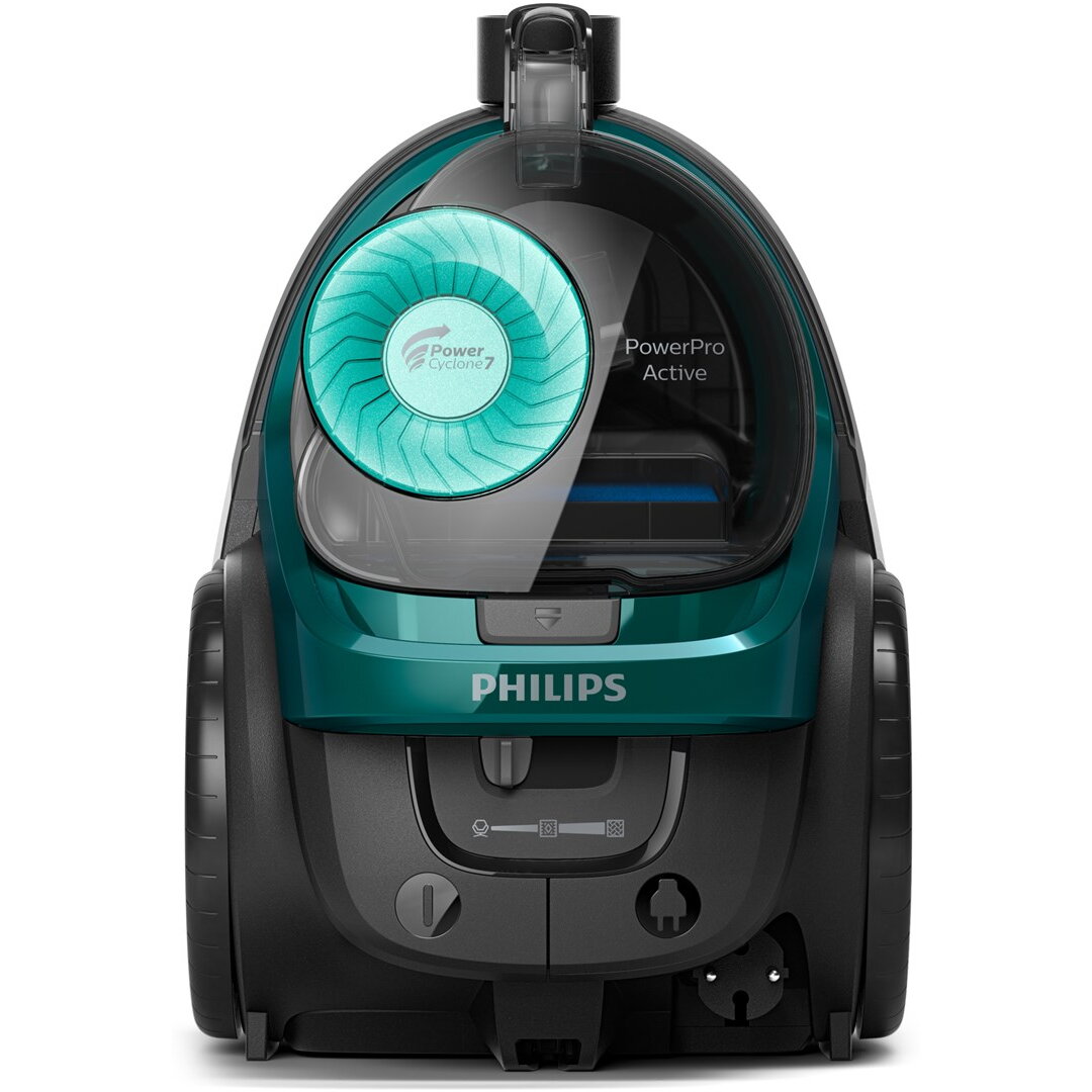 Aspirator fara sac Philips PowerPro Active FC9555/09, 650 W, 1.5 L, filtru anti-alergeni, Verde