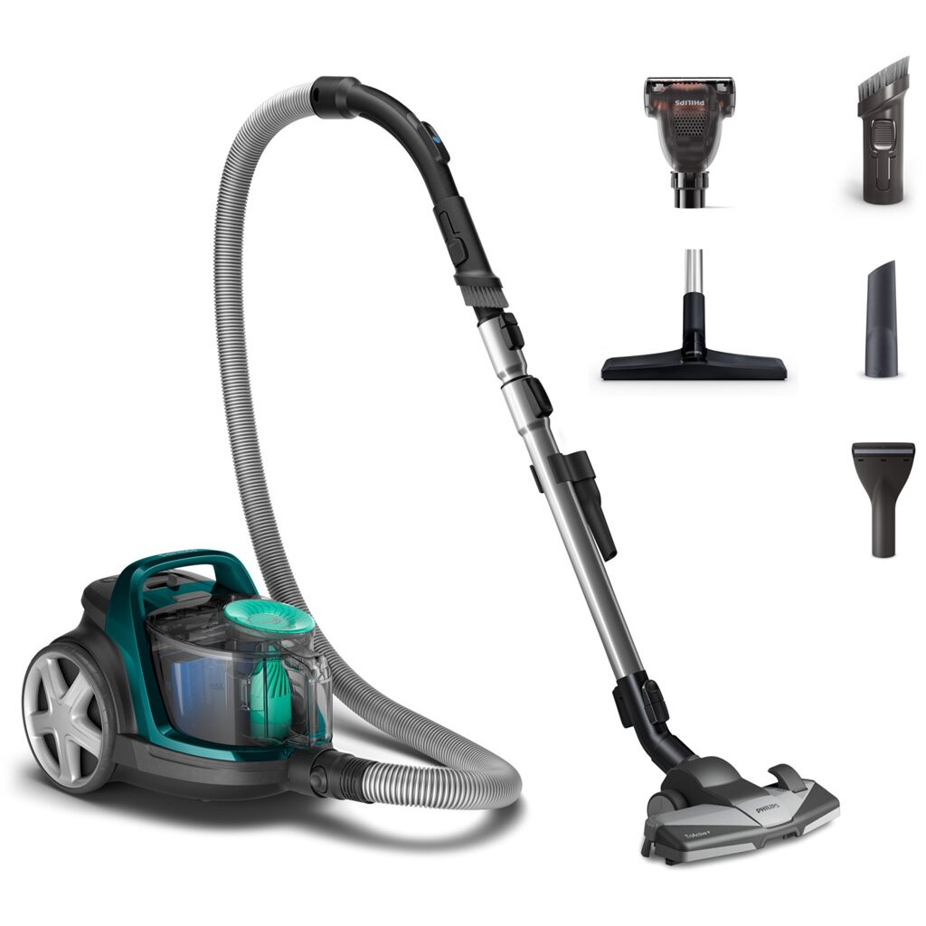 Aspirator fara sac Philips PowerPro Active FC9555/09, 650 W, 1.5 L, filtru anti-alergeni, Verde