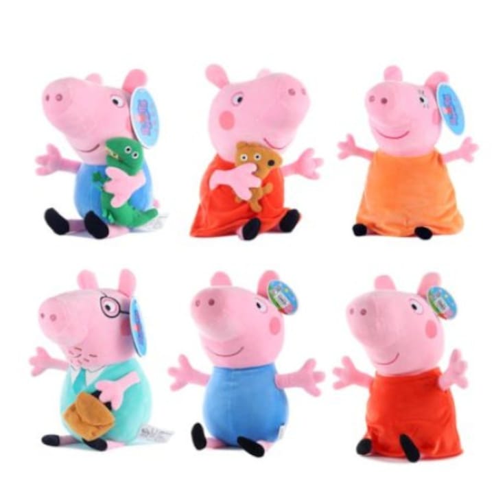 6 db Peppa Pig plüss játék készlet