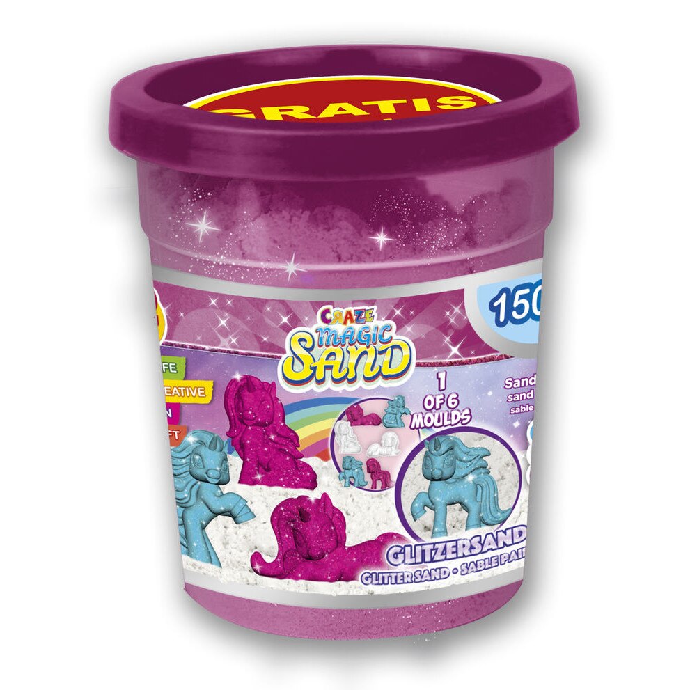 Set de rezerva cu nisip kinetic si forma, model Unicorn