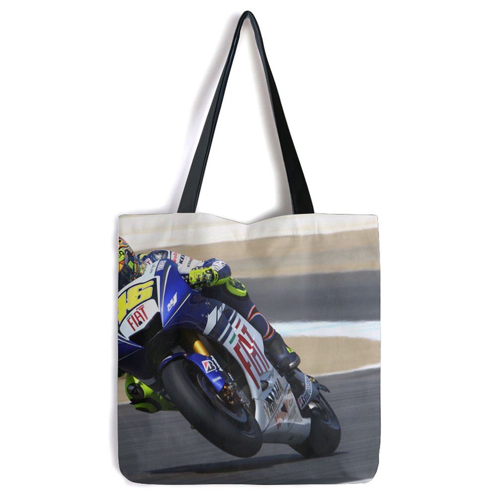 Geanta Tote Bag, Valentino Rossi Moto GP, Model Multicolor, Genti Heartwork, 40 x 50 cm