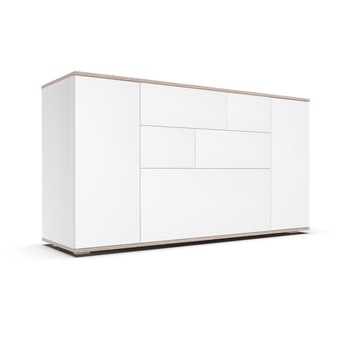 Comoda Maja 2D, 152x75x37cm, Pal, Alb mat/Stejar sonoma Comoda Maja 2D, 152x75x37cm, Pal, Alb mat/Stejar sonoma