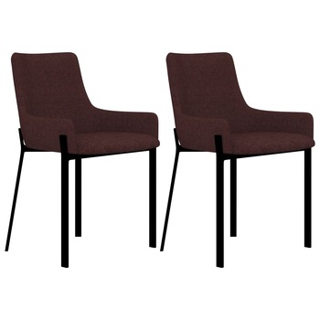Set 2 scaune bucatarie, vidaXL, Textil/Otel, 53 x 59 x 81 cm, Grena