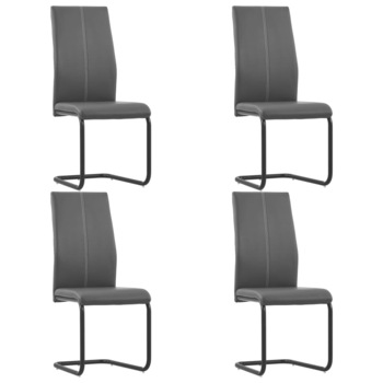 Set 4 scaune de bucatarie vidaXL, Piele artificiala, 43 x 54 x 102 cm Gri Set 4 scaune de bucatarie vidaXL, Piele artificiala, 43 x 54 x 102 cm Gri