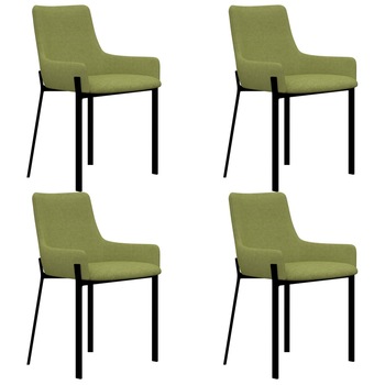 Set 4 scaune bucatarie, vidaXL, Otel/Textil, 53 x 59 x 81 cm, Verde