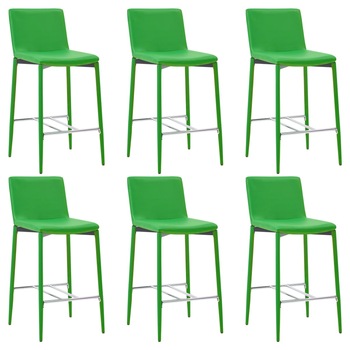 Set scaune de bar, 6 buc, verde, piele ecologica 279688 45 x 44 x 100 cm Set scaune de bar, 6 buc, verde, piele ecologica 279688 45 x 44 x 100 cm