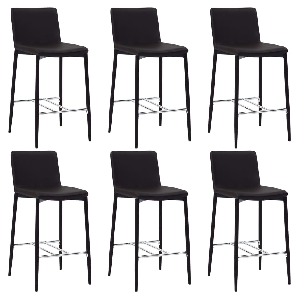 Set scaune de bar, 6 buc, maro, piele ecologica 279682 45 x 44 x 100 cm