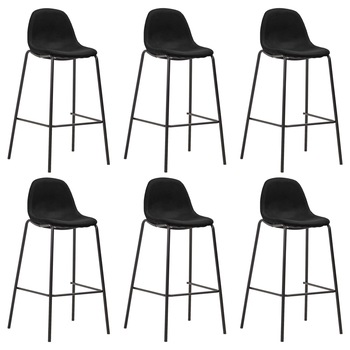 Set de 6 scaune de bar, vidaXL, 51 x 49 x 99 cm, Negru