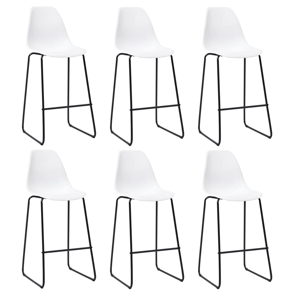 Set scaune de bar, 6 buc, alb, plastic 279653 48 x 57 x 112.5 cm