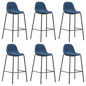Set de 6 scaune de bar, vidaXL, 51 x 49 x 99 cm, Albastru Set de 6 scaune de bar, vidaXL, 51 x 49 x 99 cm, Albastru