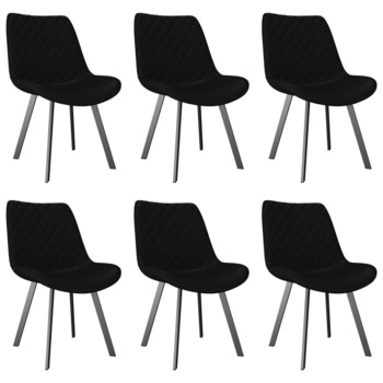 Set 6 scaune bucatarie vidaXL, Piele ecologica/Metal, 52 x 62 x 88 cm, Negru Set 6 scaune bucatarie vidaXL, Piele ecologica/Metal, 52 x 62 x 88 cm, Negru