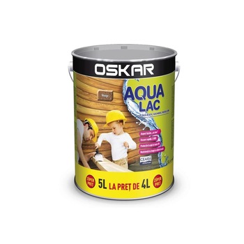 Lac pentru lemn Oskar Aqua Lac, pe baza de apa wenge 5L Lac pentru lemn Oskar Aqua Lac, pe baza de apa wenge 5L