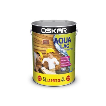 Lac pentru lemn Oskar Aqua Lac, pe baza de apa castan 5L Lac pentru lemn Oskar Aqua Lac, pe baza de apa castan 5L