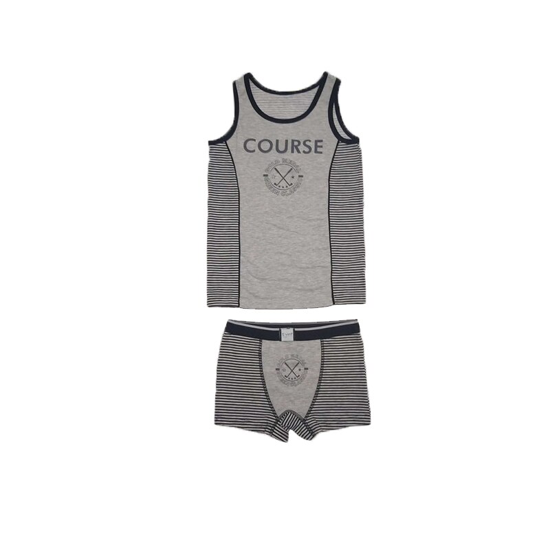 Set maieu si boxeri pentru baietei Sevim 4865, Gri