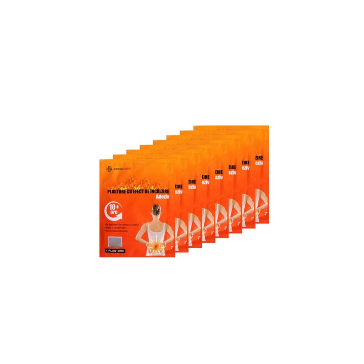 Pachet plasture cu efect de incalzire cu carbune activ 10 buc