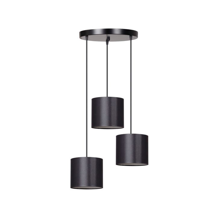 Полилей Emibig Beryl, 3x60W, Черен, модерен
