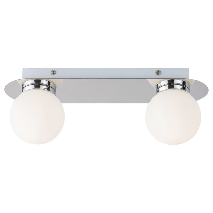 Aplica pentru baie Rabalux Becca, 2xG9, 2x28W, IP44, metal, 30 cm, Alb/Crom