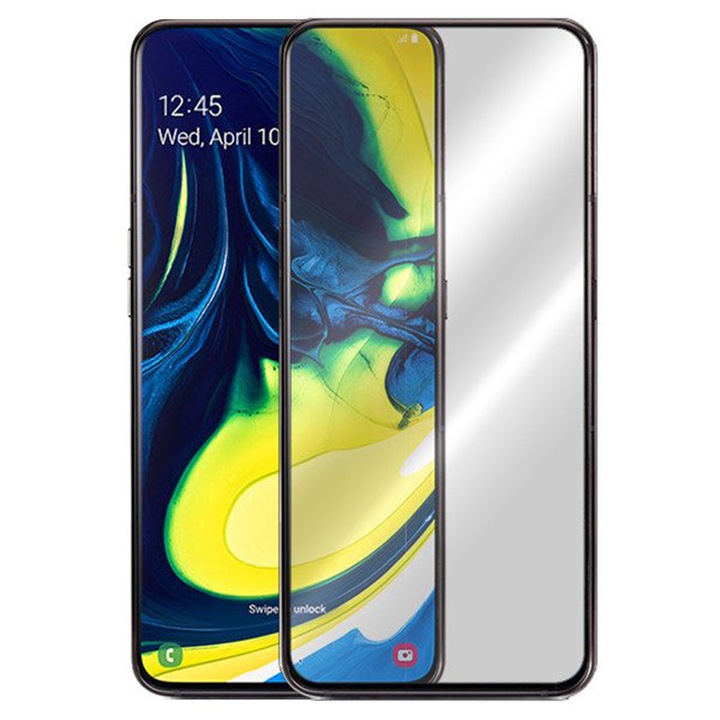 5D протектор, За Samsung Galaxy A90, Пълно покритие на екрана, Закалено стъкло, Черен