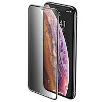 Folie din Sticla Securizata Full Privacy - iPhone 11 Pro Max / XS Max, Baseus Rigid Edge, Rama Intarita, 3D 9H, Sticla 0.3 mm, Premium