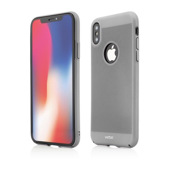 Husa de protectie Vetter pentru iPhone XS, X, Clip-On Vent Series LTD, Silver Husa de protectie Vetter pentru iPhone XS, X, Clip-On Vent Series LTD, Silver