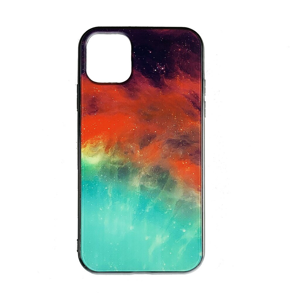 Husa Iphone 11 pro max silicon cu sticla galaxie Multicolor