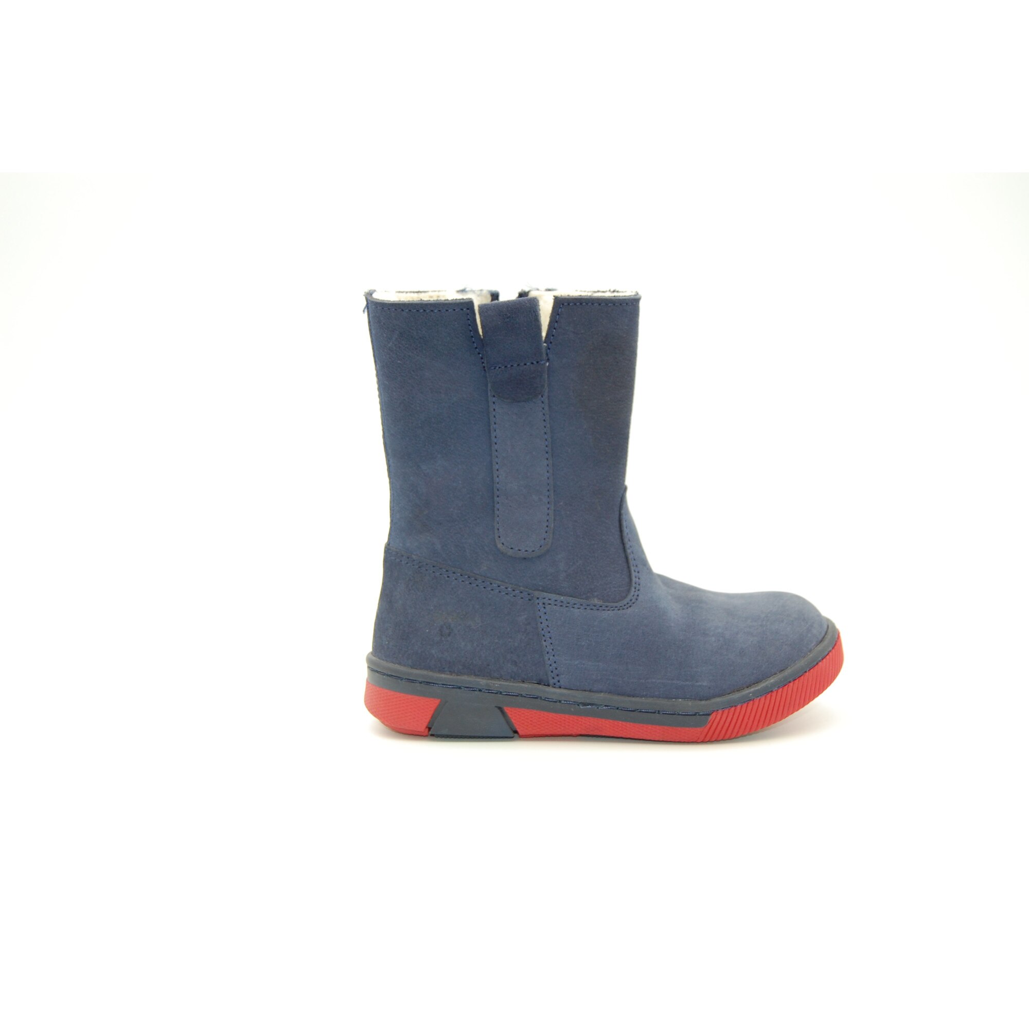 Cizme copii Sibel Bebe EVO927, ortopedice, piele intoarsa, imblanite, Bleumarin, numarul 24