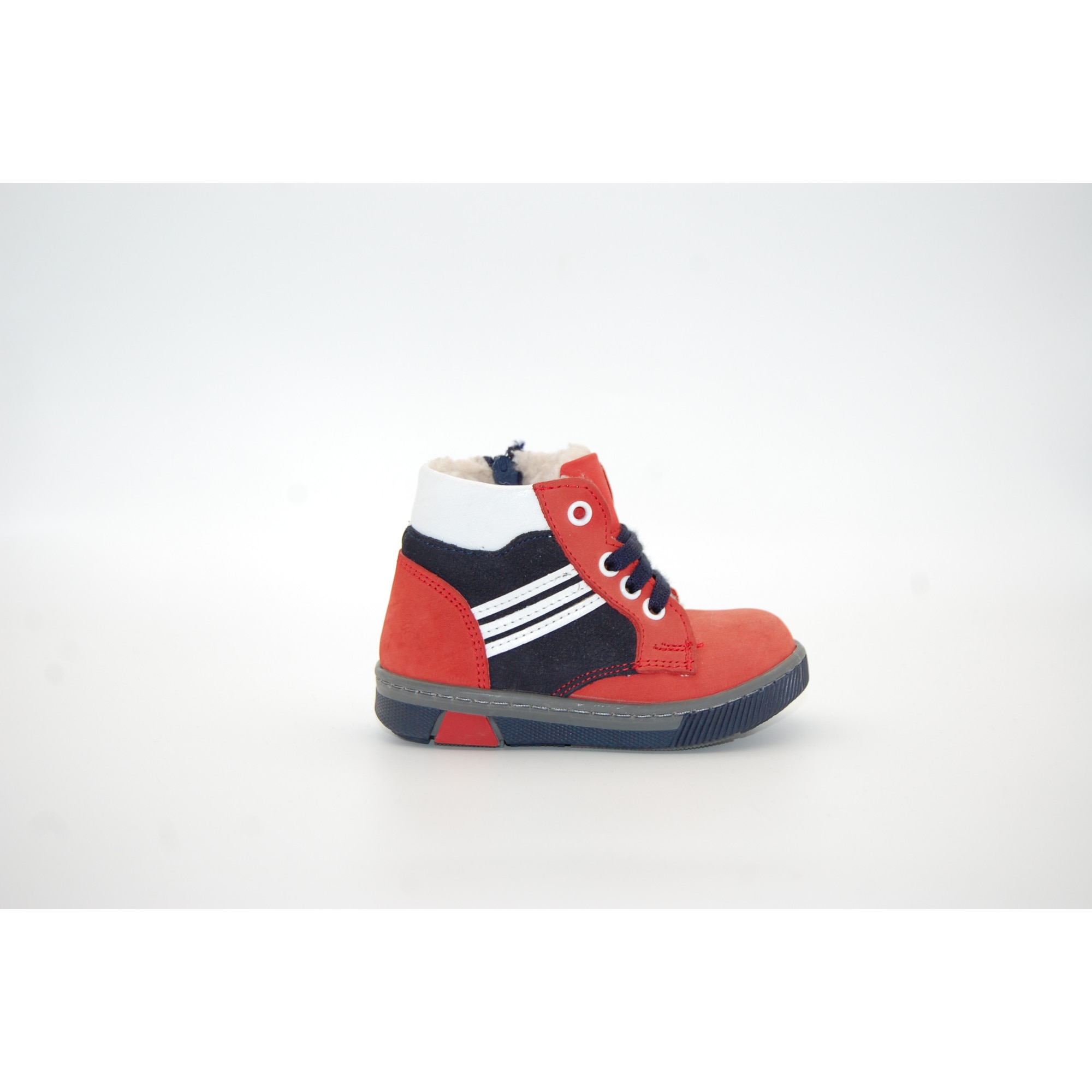 Ghete copii Sibel Bebe EVO1220, ortopedice, piele intoarsa, imblanita, Rosu