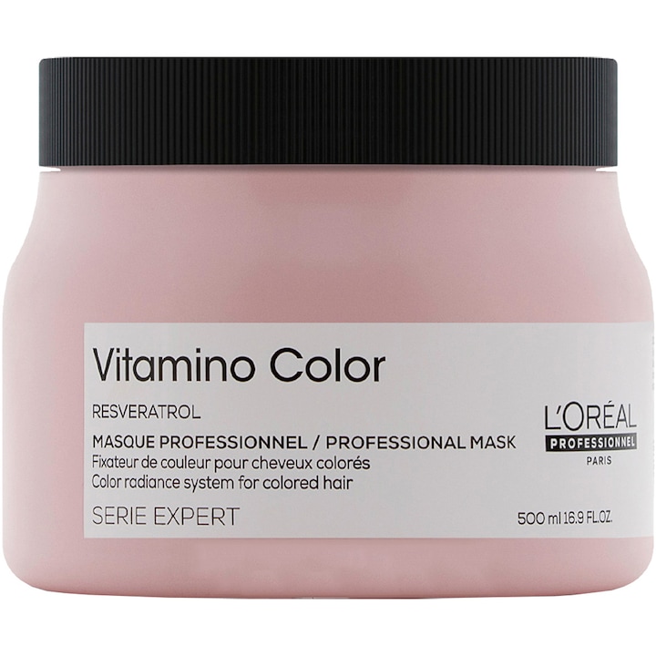 Masca de par L'Oreal Professionnel Serie Expert Vitamino Color Resveratrol pentru par vopsit, 500 ml