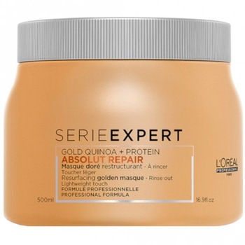 Masca de par L'Oreal Professionnel Serie Expert Absolut Repair Gold Quinoa pentru par foarte deteriorat, 500 ml Masca de par L'Oreal Professionnel Serie Expert Absolut Repair Gold Quinoa pentru par foarte deteriorat, 500 ml