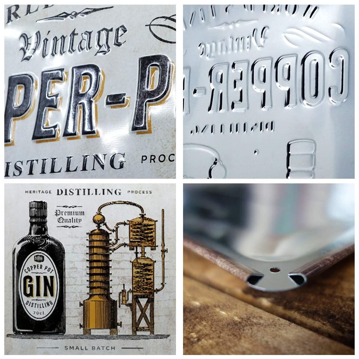 Enseigne Plaque Métal Émaillée Vintage 30x40cm - Aged Gin Barrel - Nostalgic-Art - Neuf