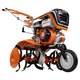 Motosapa pe benzina Ruris 7500ACC2, putere 7 Cp, 208 CC, 4 timpi, 2+1 viteze, 83 cm laltime lucru, 29 cm adancime lucru, contine: roti cauciuc + plug + adaptor + accesoriu tractat cu doua roti