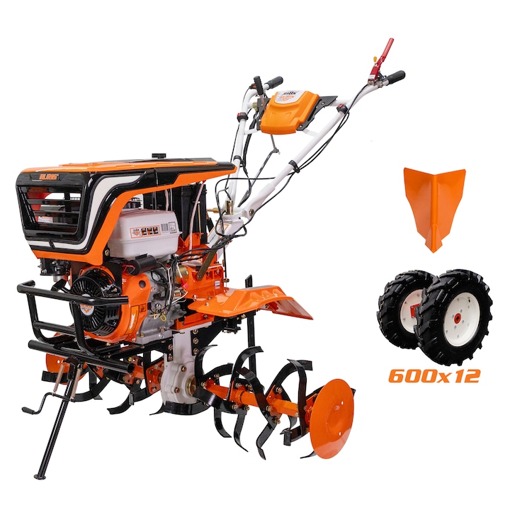 Ruris 918ACC Motoros kapa, 18 LE, 460 cm3, 4 ütemű, 3 sebesség, 1100 mm munkaszélesség, 360 mm mélység, 6.5 l benzin, gumi kerekek, ritkító