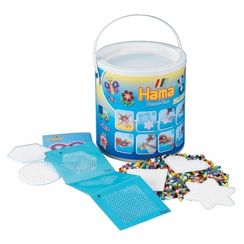 Set margele HAMA MIDI 20000 buc cu 5 plansete si 1 Bead Tac in galeata Set margele HAMA MIDI 20000 buc cu 5 plansete si 1 Bead Tac in galeata
