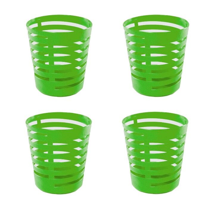 Set 4 cosuri de gunoi pentru birou , spiralate , plastic , verde , 22 X 24 cm